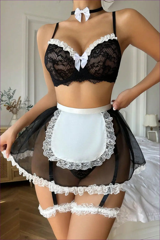 Sultry French Maid Lingerie Set - Playful And Sexy