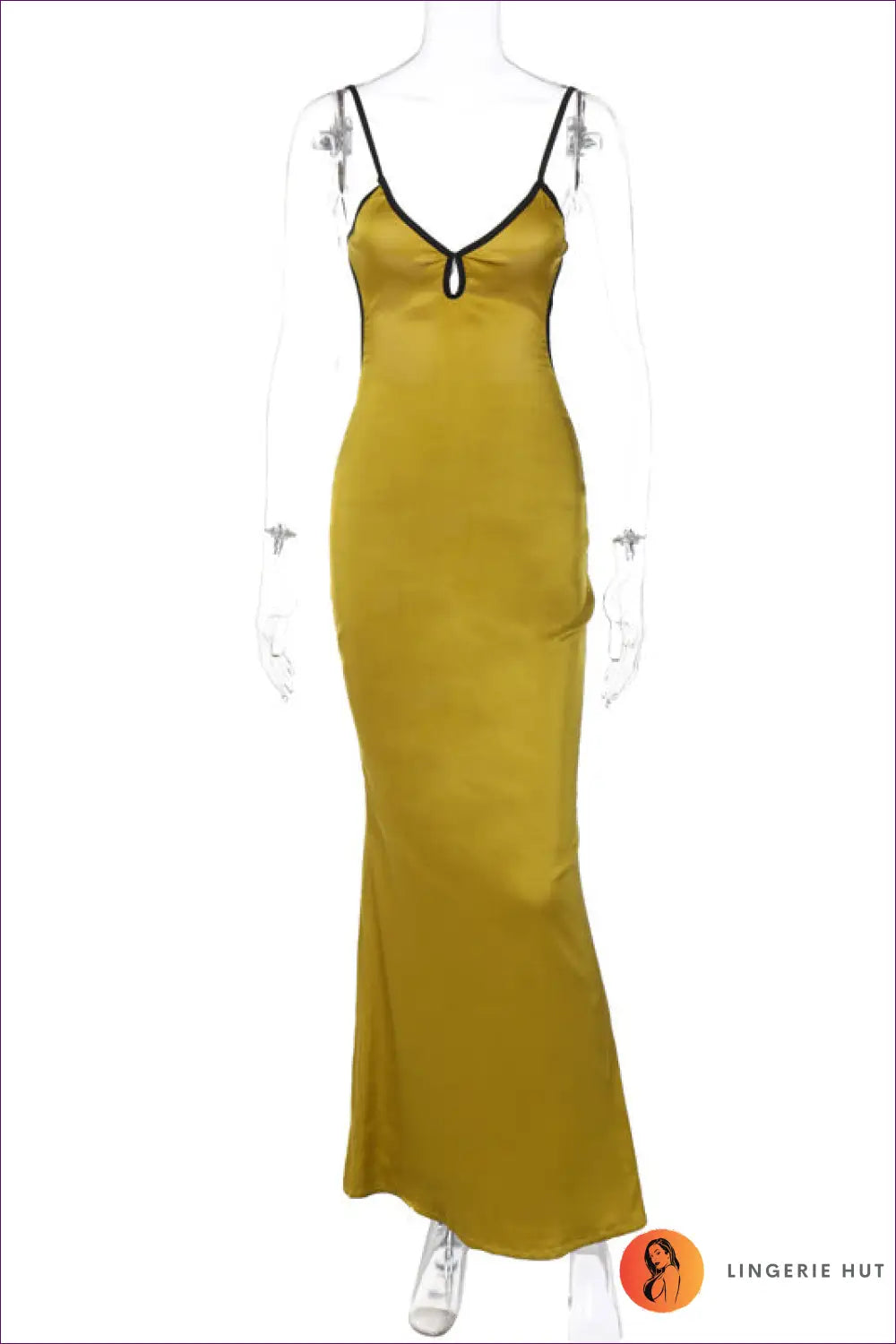 Sultry Gold Satin Slip Dress - Radiate Elegance for Date Night, Dress, Glamour, Maxi, Night