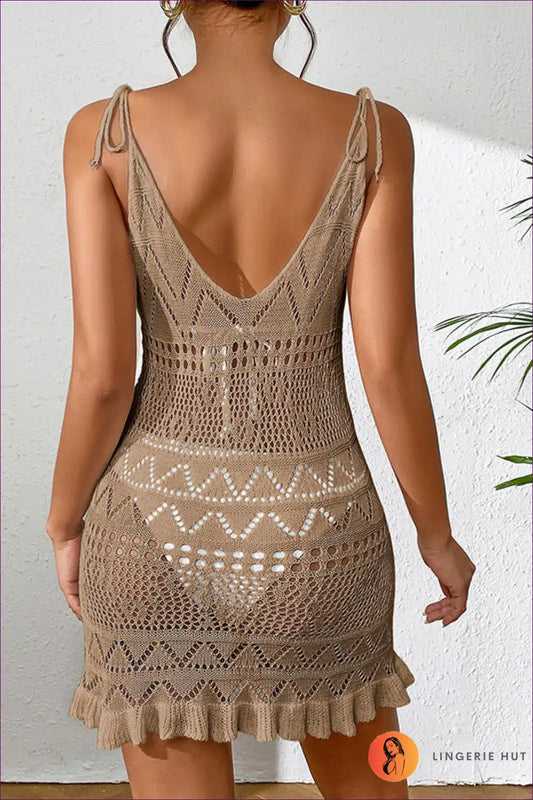 Mbrace The Breeze And Flaunt Your Style With Our Sultry Knitted Sling Jumpsuit. Featuring a Deep v Plunge