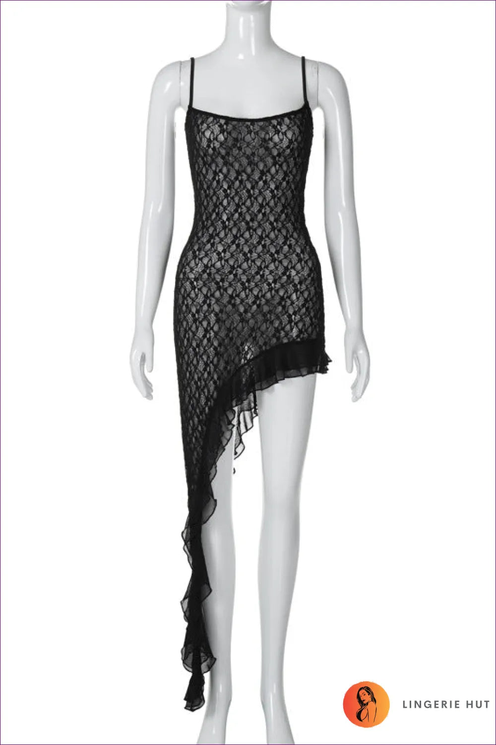 Sultry Lace Asymmetrical Dress - Bold & Beautiful