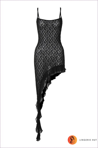 Sultry Lace Asymmetrical Dress - Bold & Beautiful