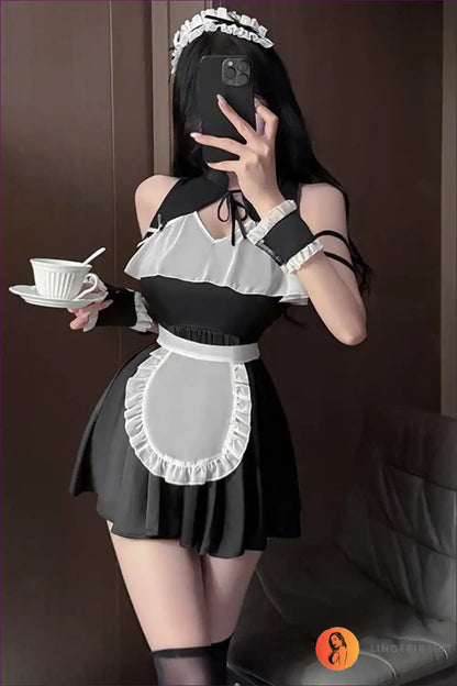 Sultry Lolita Maid Cosplay Set with Anime Flair for Costume, just In, Maid, Party, Polyester