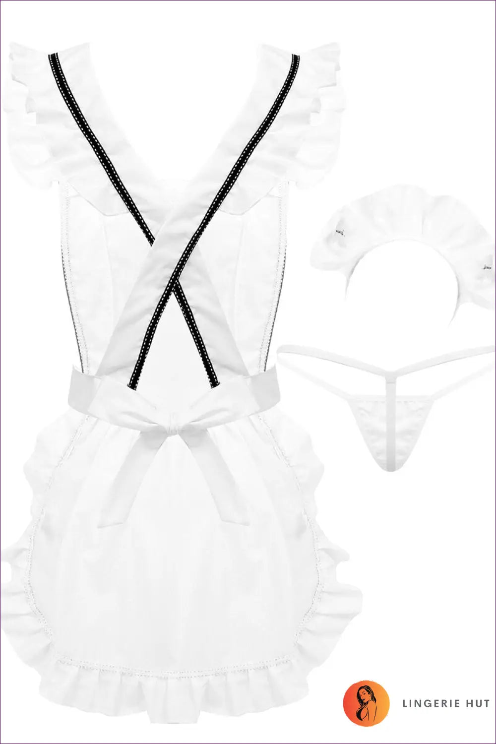 Step Into a World Of Playful Sophistication With Our Sultry Maid Apron Outfit. This Ensemble Is Perfect For