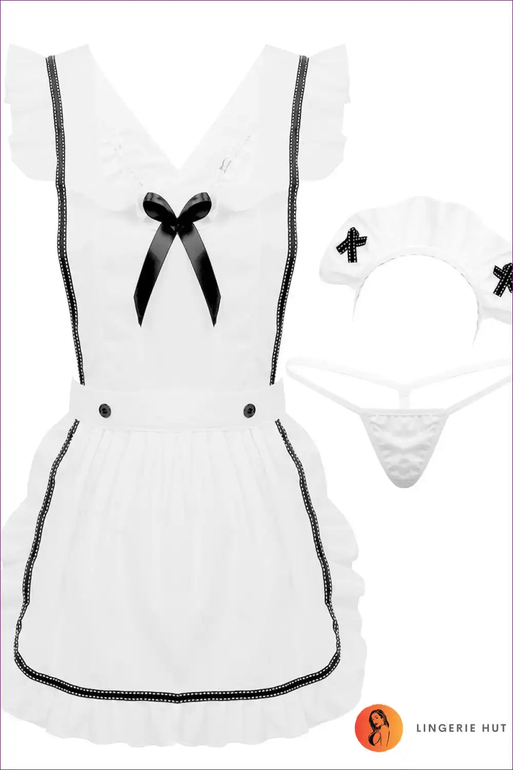 Step Into a World Of Playful Sophistication With Our Sultry Maid Apron Outfit. This Ensemble Is Perfect For