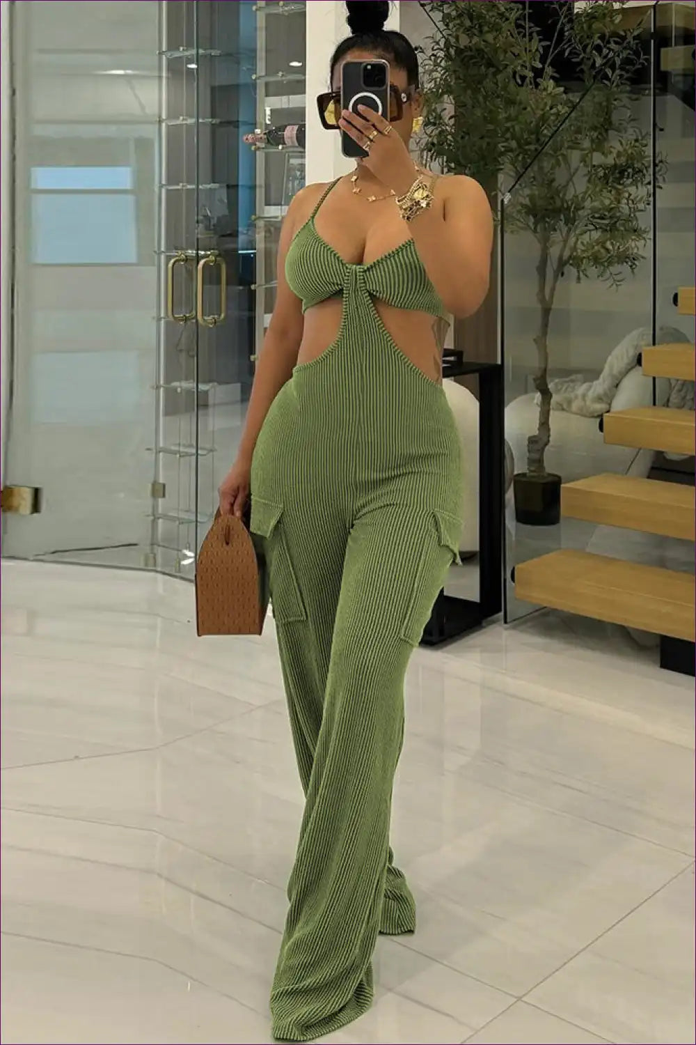 Sultry Ribbed Cutout Jumpsuit - Effortless Summer for Bodycon, co Ord, Cutout, Glamour,