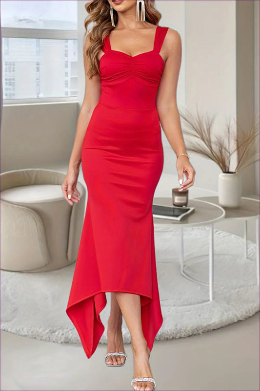 Lingerie Hut’s Sultry Ruched Midi Dress Sculpts Curves In All The Right Places With Strategic Ruching