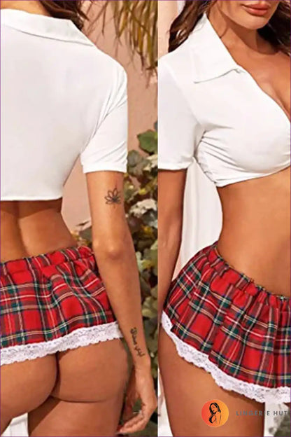 Sultry Schoolgirl Charm: Anime-inspired Cosplay Lingerie for Costume, Mini, Party, Roleplay, Satin