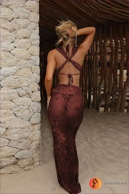 Sultry Velvet Cut-out Maxi Dress - Daring Elegance for Autumn, Cutout, Dress, Glamour, Honeymoon