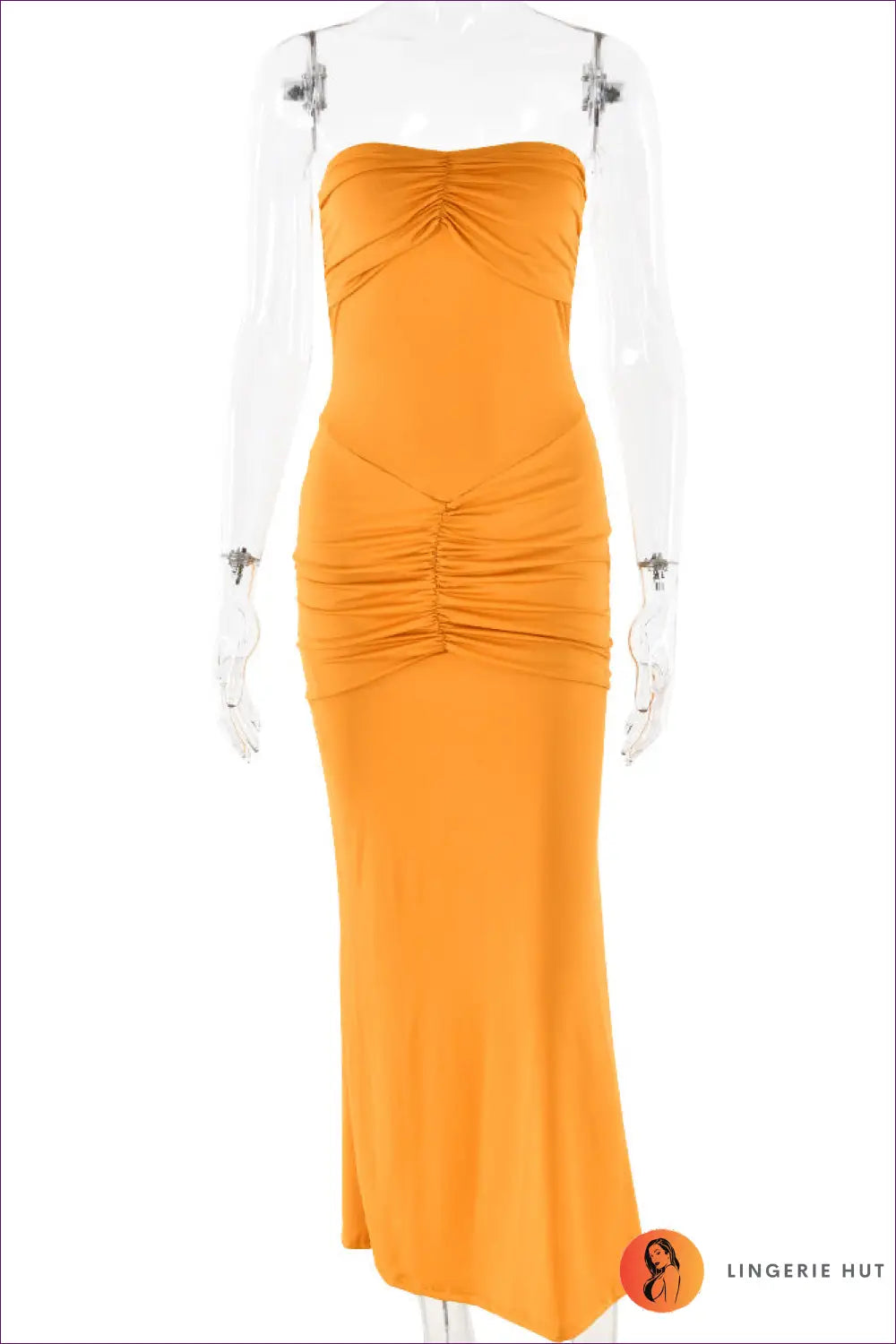 Sunset Glamour Strapless Maxi Dress - Curve-hugging Elegance for Bodycon, Dress, Glamour, Jersey,