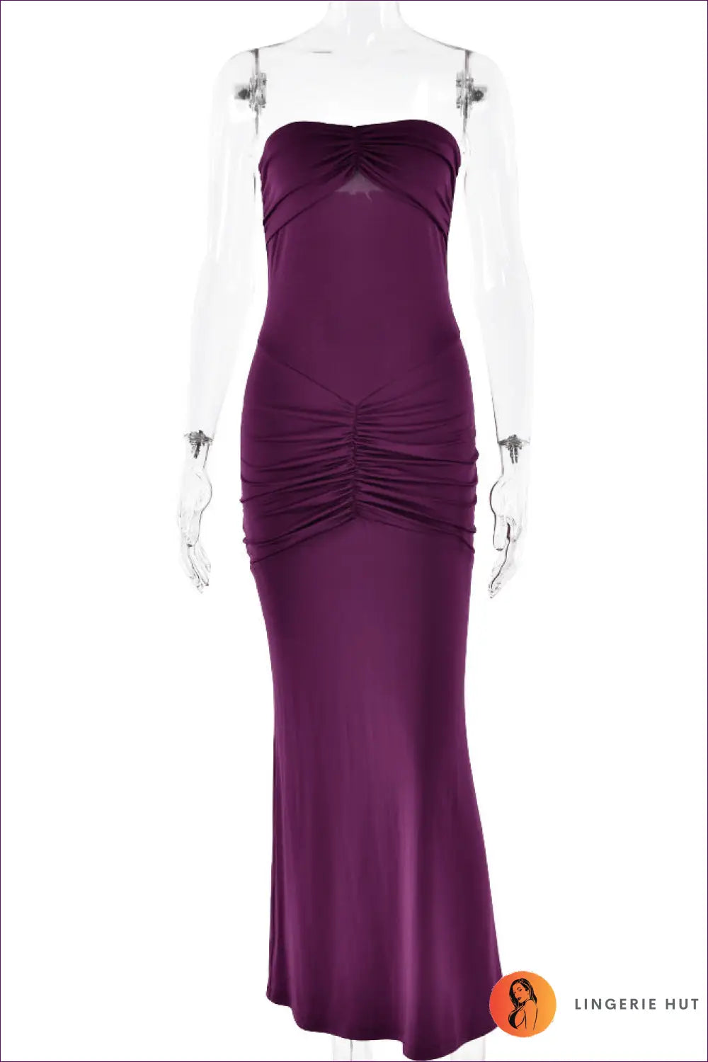 Sunset Glamour Strapless Maxi Dress - Curve-hugging Elegance for Bodycon, Dress, Glamour, Jersey,