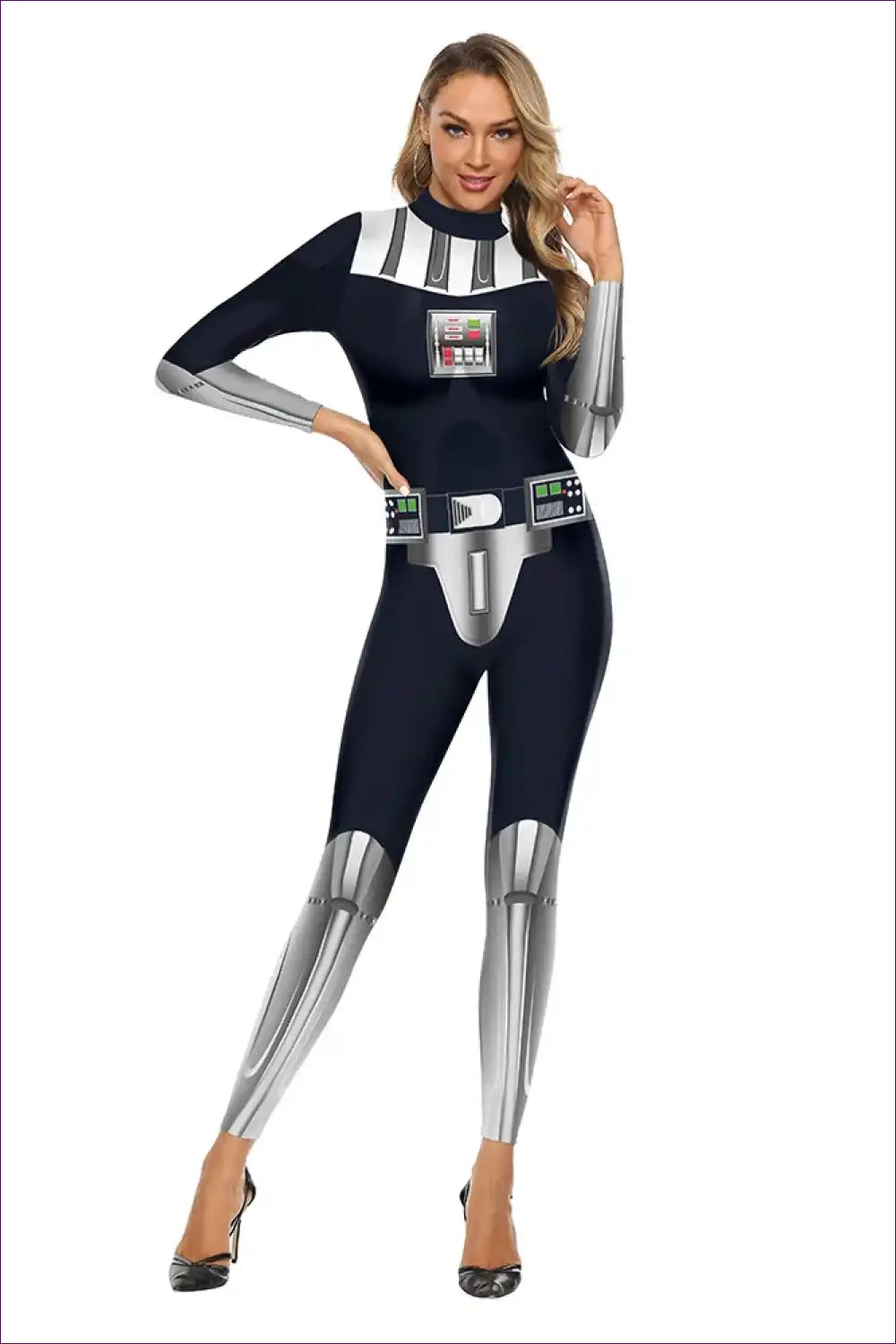 Superhero Jumpsuit with Printed Details - Power Play Mood for Activewear, Bodycon, Catsuit, Clubwear, Costume