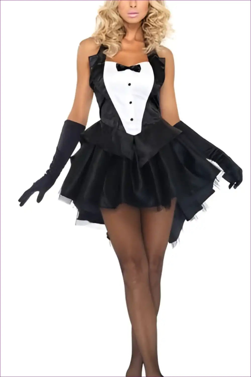 Swallowtail Bunny Suit with Lace Detail and Button Accents for Bunny, Costume, Formal Wear, Lace, Lingerie