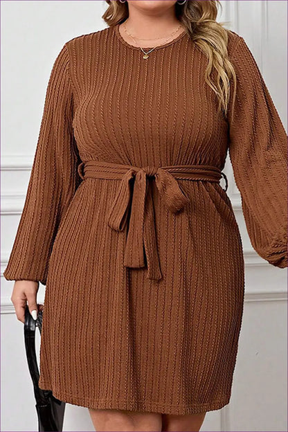 Sweater Dress with Tie Belt - Cosy Office Confidence - Dresses - Lingerie Hut - All Season • Autumn • Casual • Everyday
