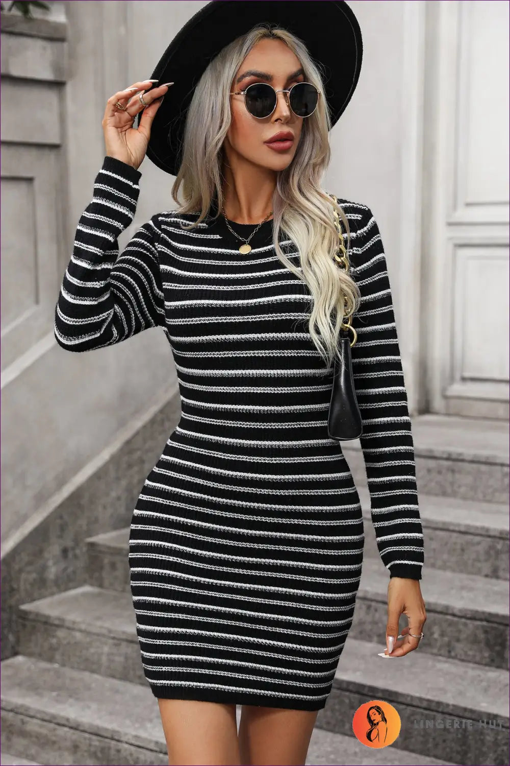 Sweater Mini Dress - Effortless Everyday Elegance - s / Black - Dresses - Lingerie Hut - Autumn • Bodycon • Casual