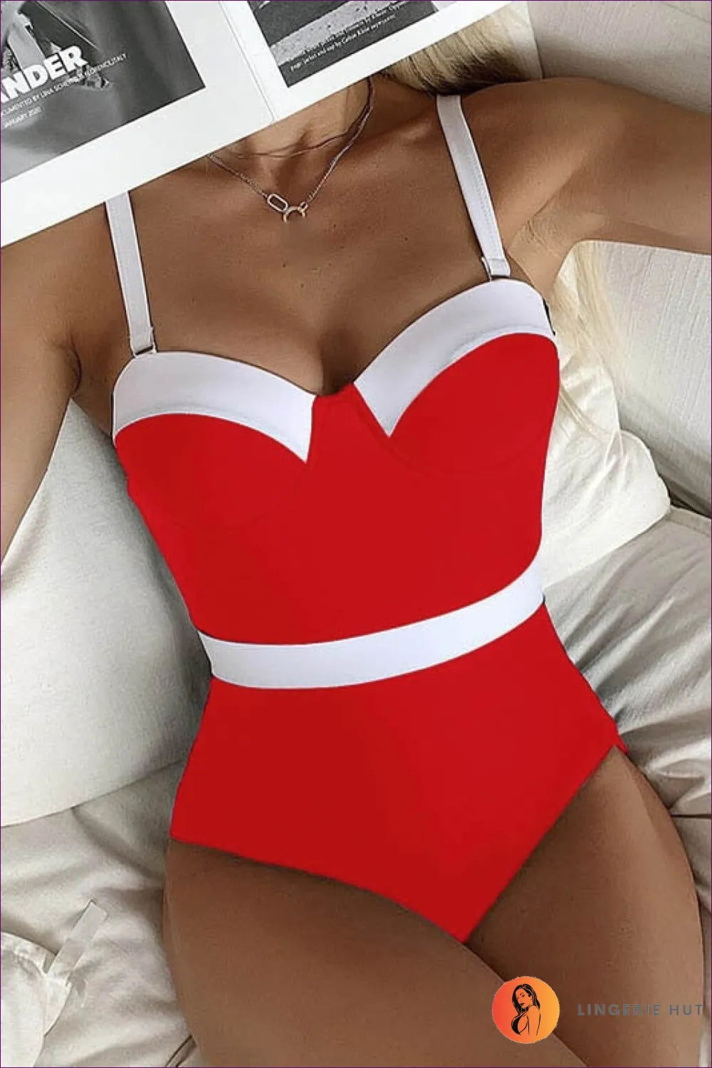 Make a Unique Statement With Our Sweetheart Backless Belt Detail Swimsuit. Crafted From High-quality Fabric,