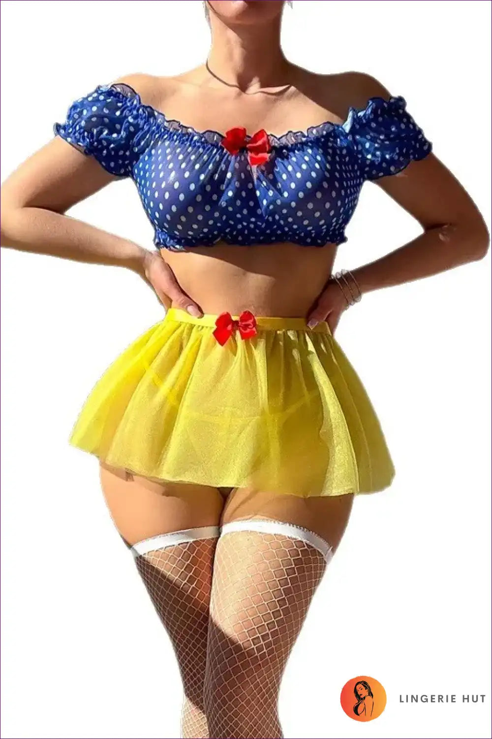 Sweetheart Two-piece Maid Lingerie Dress for Cosplay Nights Costume, just In, Lace, Lingerie,