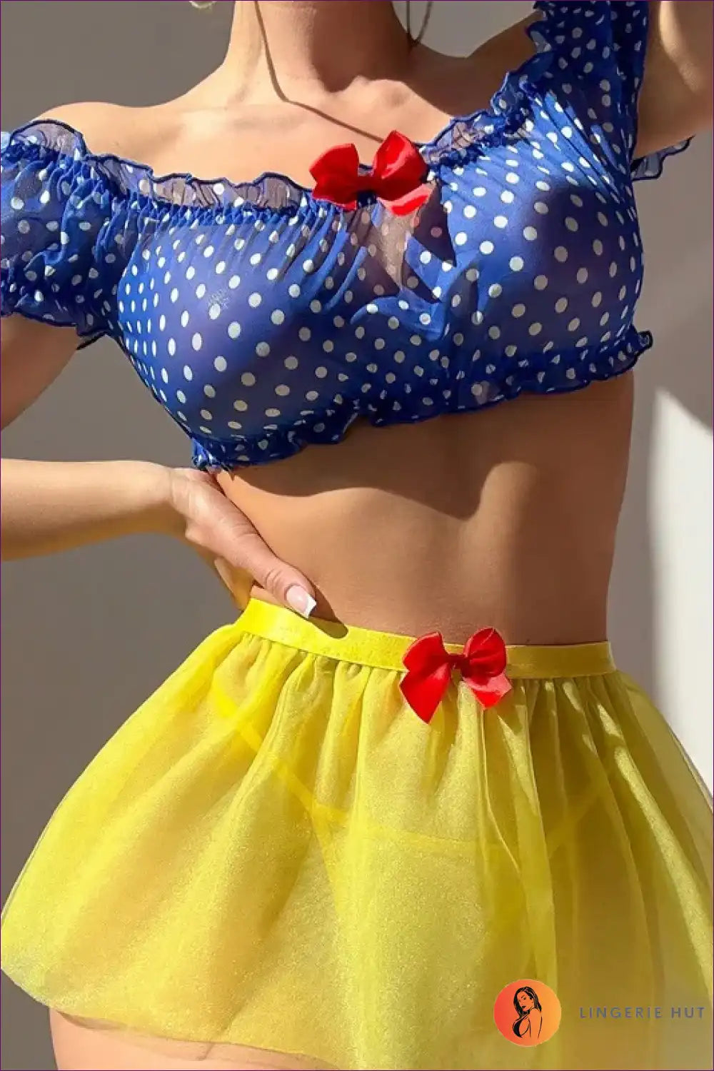 Sweetheart Two-piece Maid Lingerie Dress for Cosplay Nights Costume, just In, Lace, Lingerie,