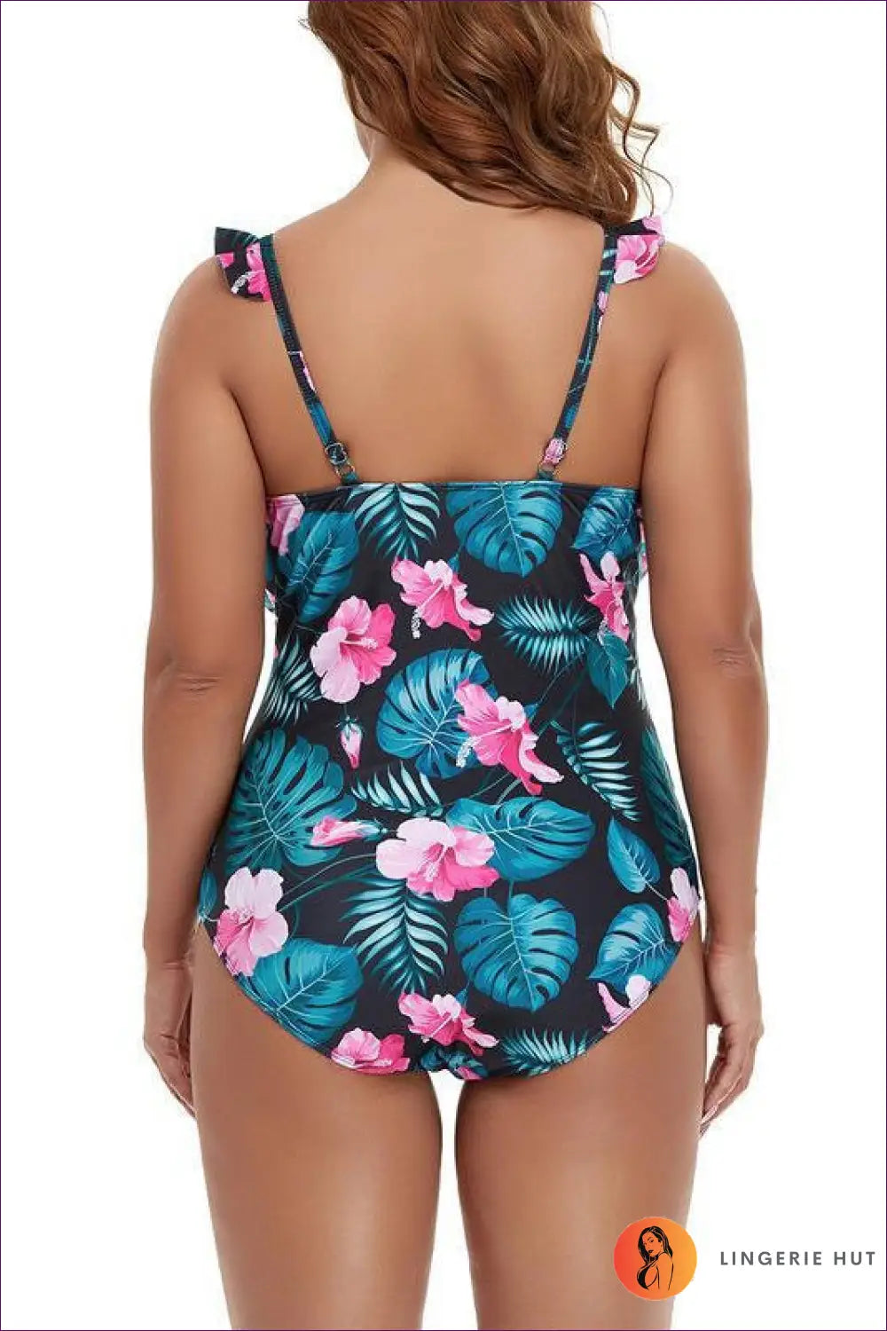 Floral Skirted Swimsuit - Resort Elegance All-day Confidence - Swimwear - Lingerie Hut - A-line • Backless • Beachwear