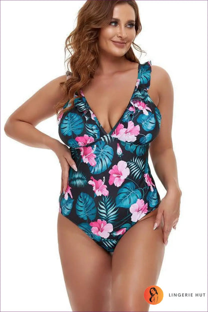 Floral Skirted Swimsuit - Resort Elegance All-day Confidence - 2xl / Pink Flower - Swimwear - Lingerie Hut - A-line