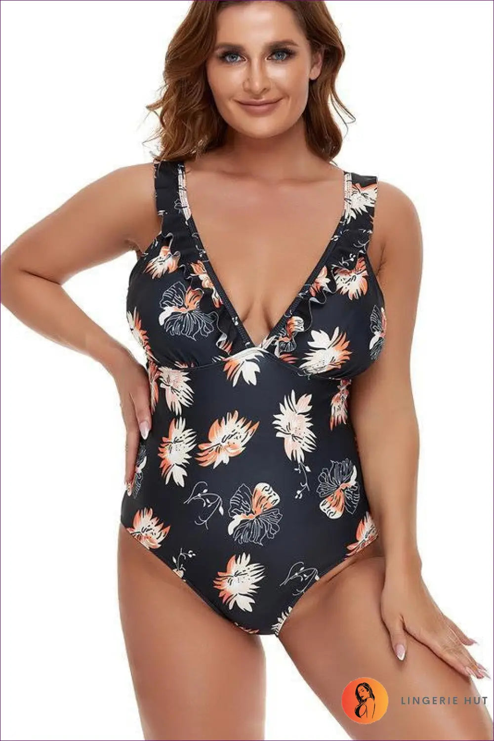 Floral Skirted Swimsuit - Resort Elegance All-day Confidence - Swimwear - Lingerie Hut - A-line • Backless • Beachwear