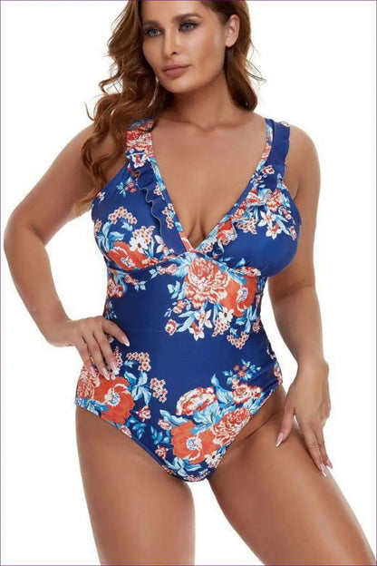 Floral Skirted Swimsuit - Resort Elegance All-day Confidence - Swimwear - Lingerie Hut - A-line • Backless • Beachwear