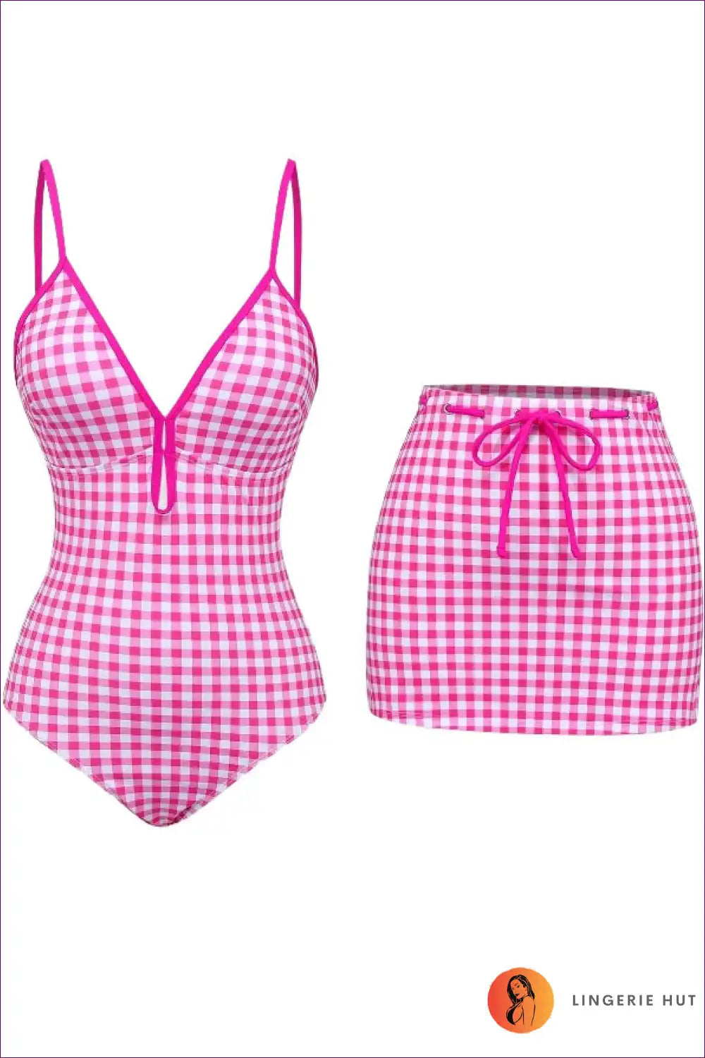 Swimsuit with Matching Skirt Cover-up - Poolside Elegance for Beachwear, Casual, Cover Up, Everyday,