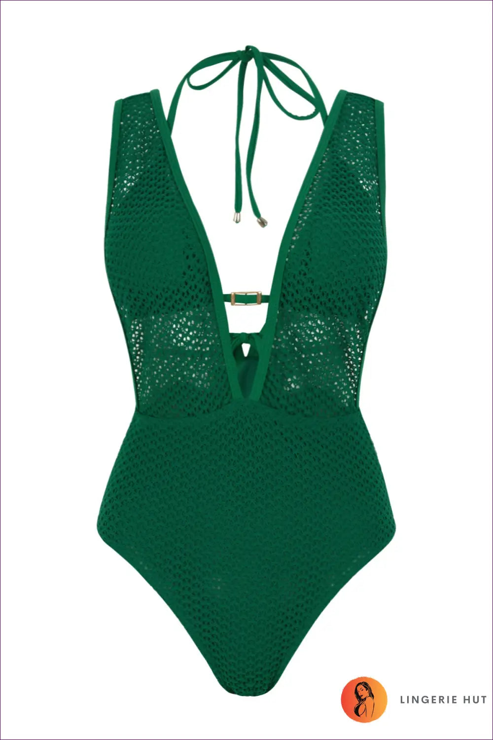 Swimsuit with Mesh Panels - Athletic Elegance - s / Green - Swimwear - Lingerie Hut - Backless • Beachwear • Cutout