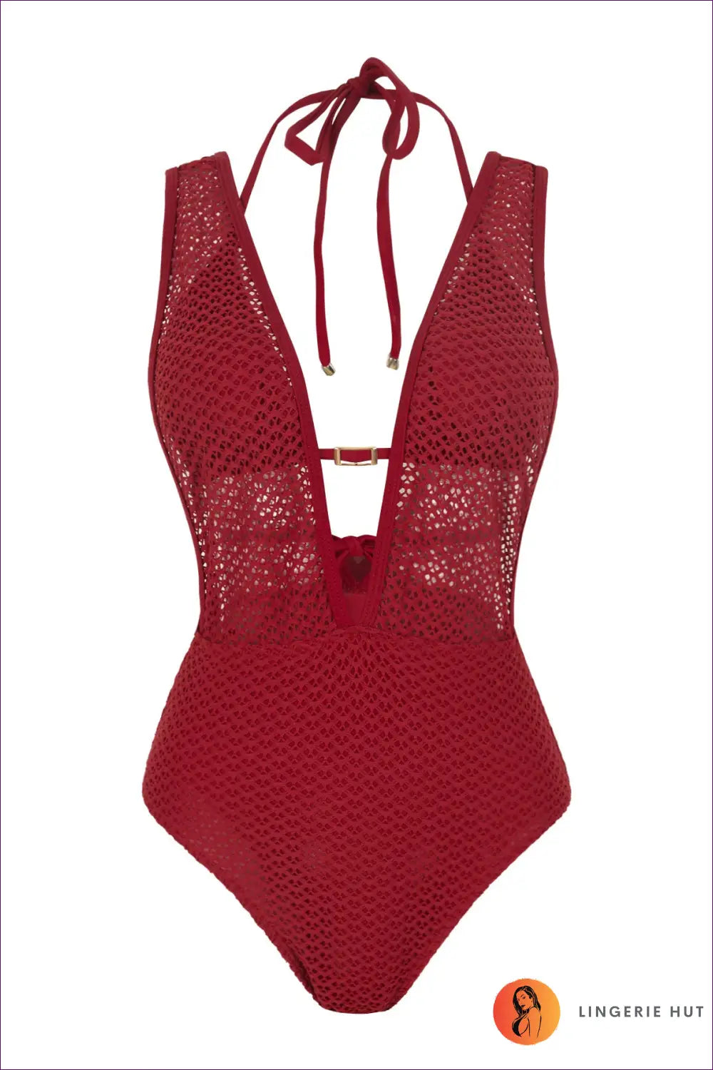 Swimsuit with Mesh Panels - Athletic Elegance - s / Red - Swimwear - Lingerie Hut - Backless • Beachwear • Cutout