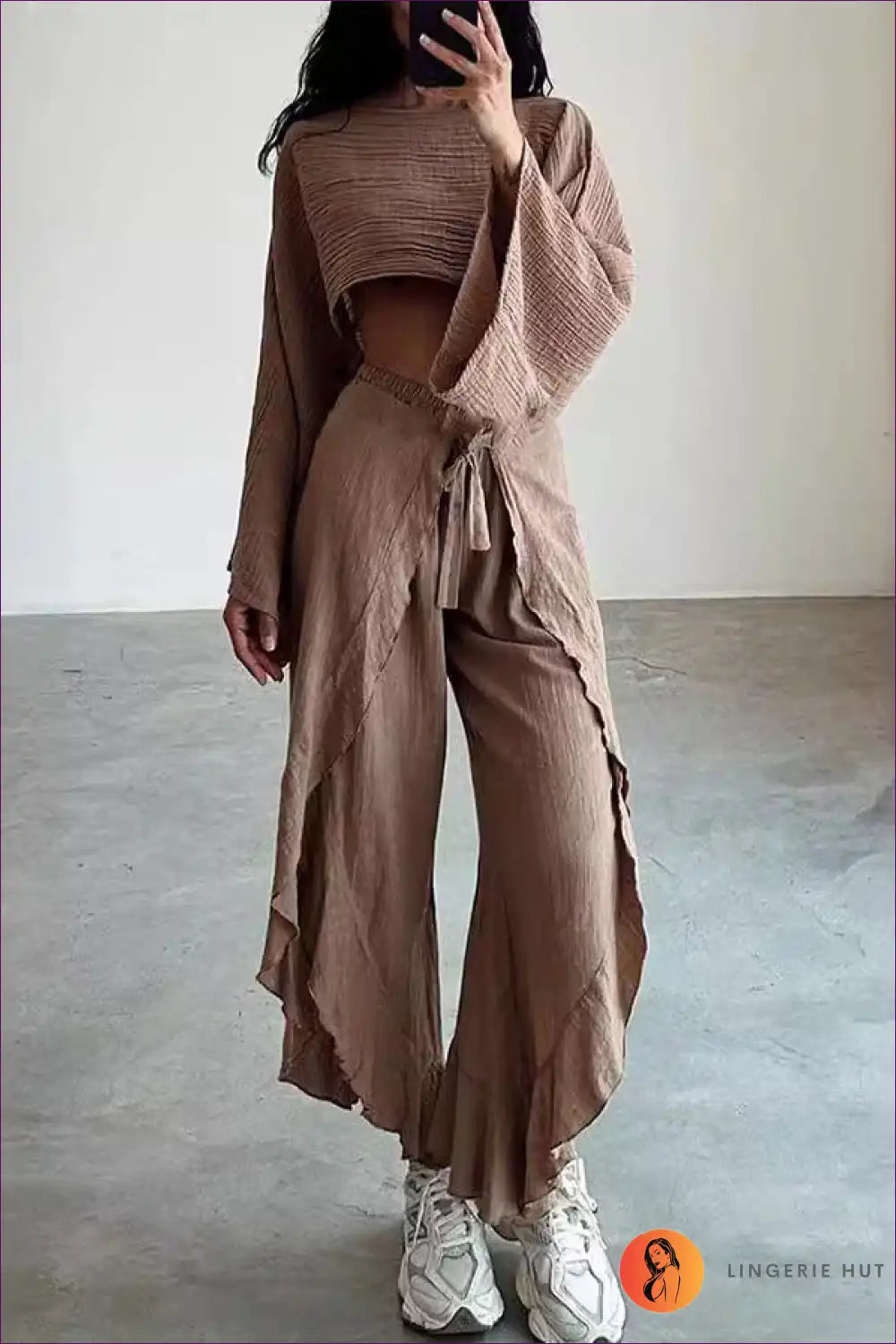 Tailored Pantsuit Set with Sheer Mesh Top - Night City Chic for Autumn, Casual, co Ord, Evening Wear, Formal