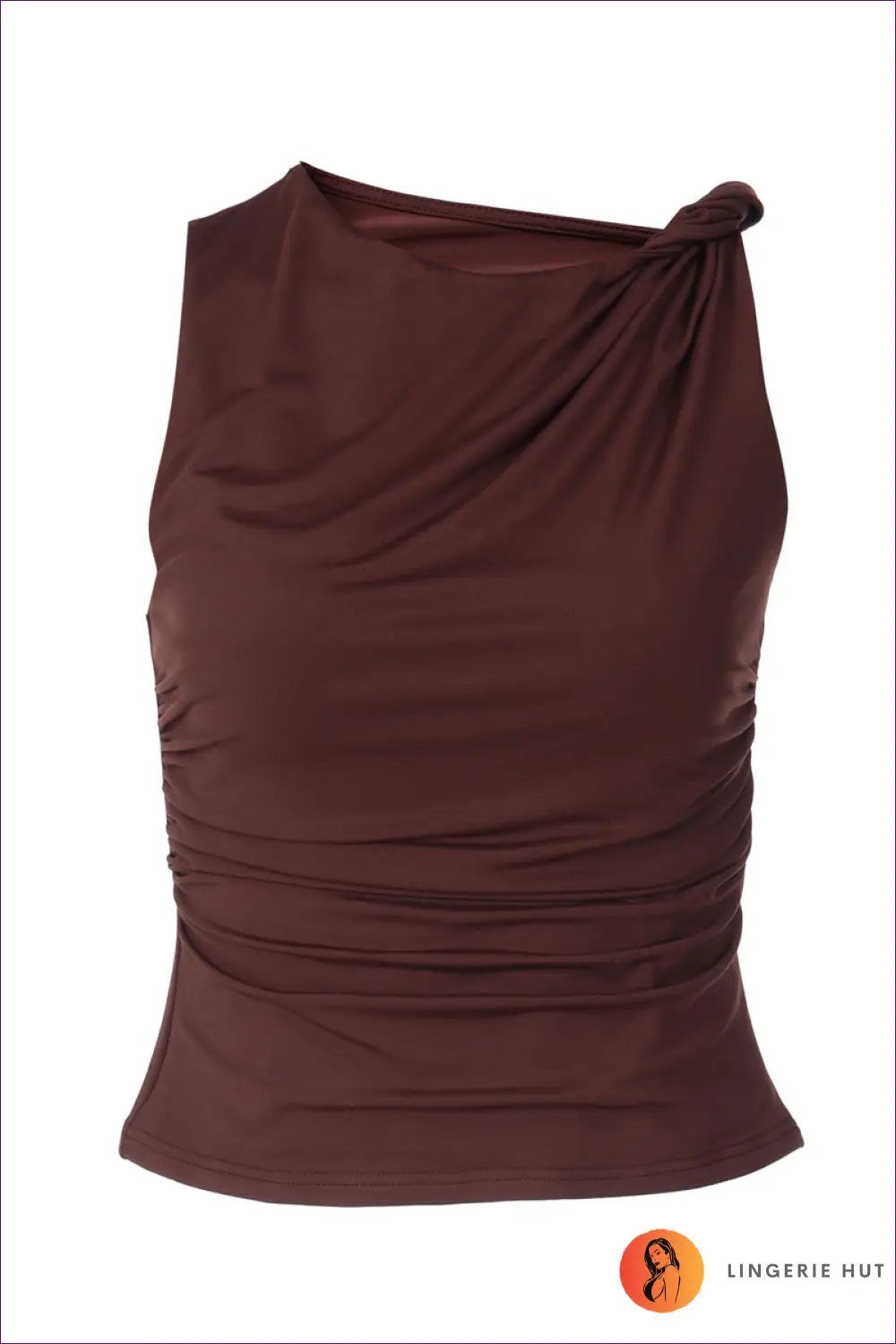 Tank Top with Asymmetric Draping - Effortless Edge - Lingerie Hut - All Season • Backless • Casual • Crop • Cutout