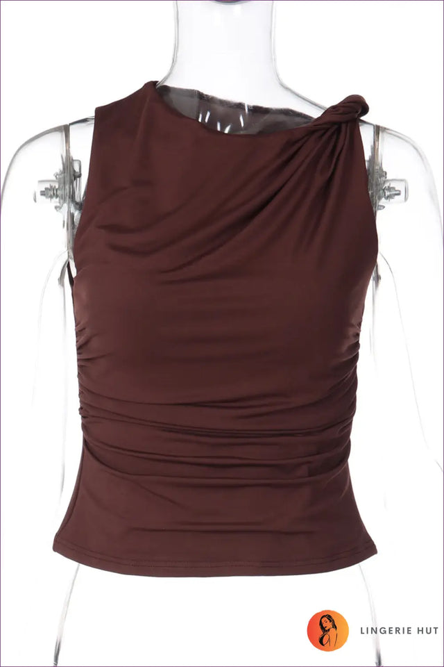 Tank Top with Asymmetric Draping - Effortless Edge