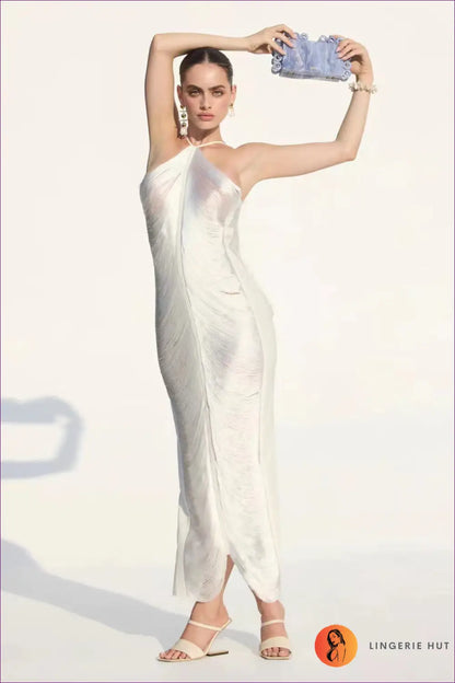 Tassel Halter Maxi Dress with Back Slit - Bodycon • Halter • just in • Glamart