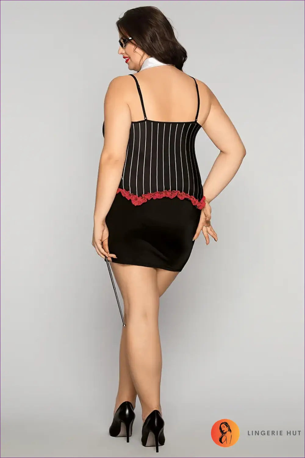 Teacher Costume with Ruffle Trim Bustier - Sharp Confidence - 01 / one Size 70-85kg - Halloween • just in • Party