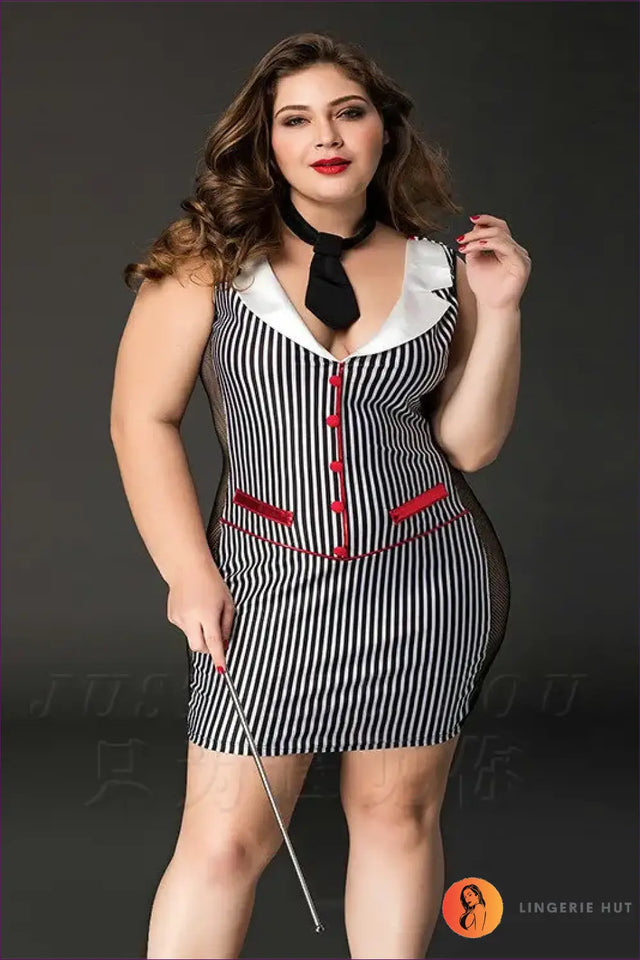 Teacher Costume with Sheer Side Panel - Bold Authority