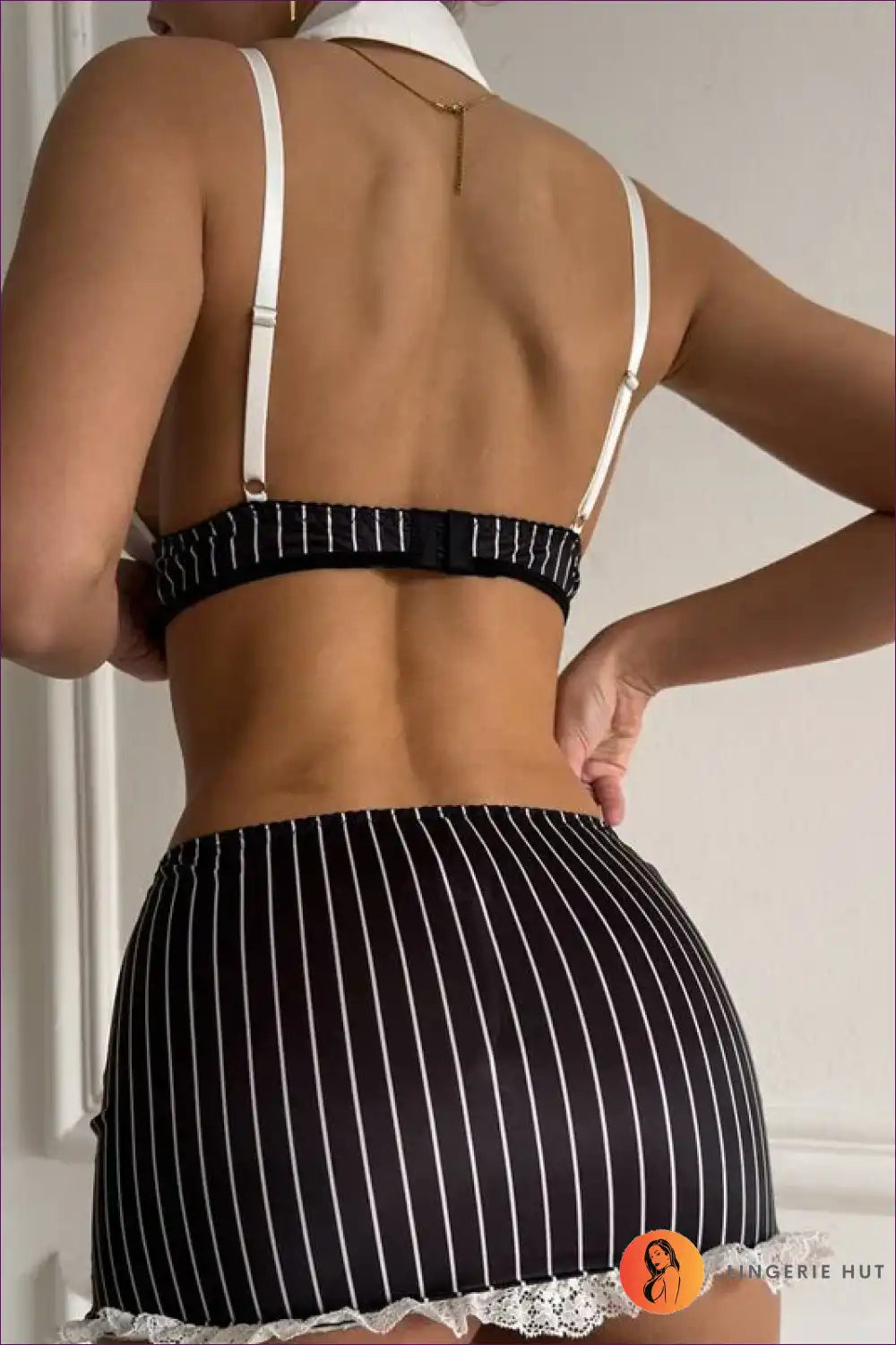 Teacher Uniform Costume with Pinstripe Mini Skirt - Confident Fantasy for Boudoir, Costume, just In,
