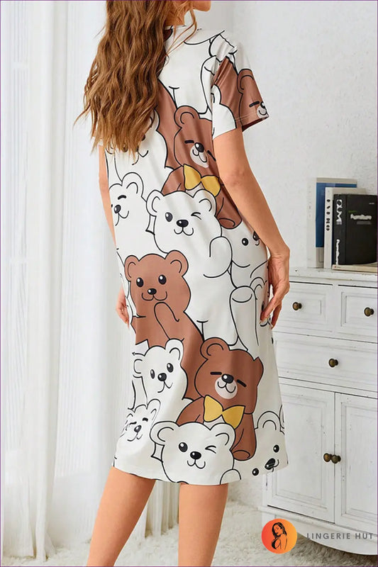 Teddy Bear Nightdress - Cute Lounging Essential - Sleepwear & Loungewear - Lingerie Hut - All Season • Casual