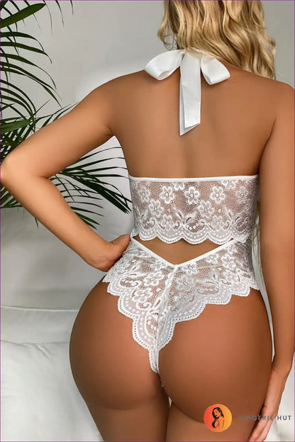 Teddy with Scalloped Edges - Bridal Elegance for Bodysuit, Boudoir, Bridal, Cutout, Date Night