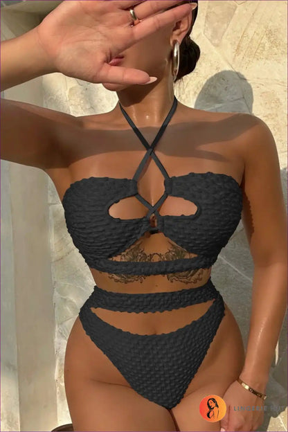 Beige Drawstring Bikini - Embrace Boho Vibes For x