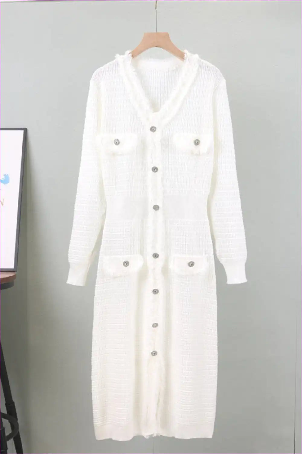 Textured Knit Button-front Midi Dress - Soft Luxe Layers