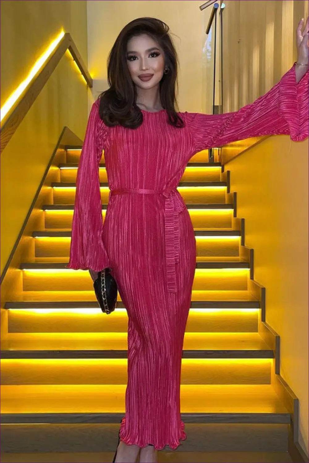 Textured A-line Midi Dress - Effortless Everyday Elegance - Dresses - Lingerie Hut - Autumn • Casual