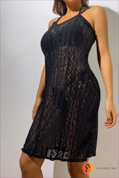 Three Piece Bikini Lace Dress Set Poolside Glamour Look for Beachwear, Bikini, Casual, Cover Up,