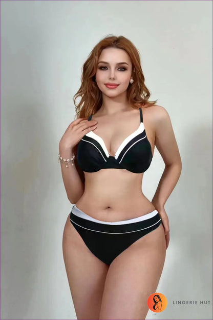 Three-piece Bikini Set with Sarong - Poolside Drama - s / Black - Beachwear • Cover Up • Date Night • Glamour