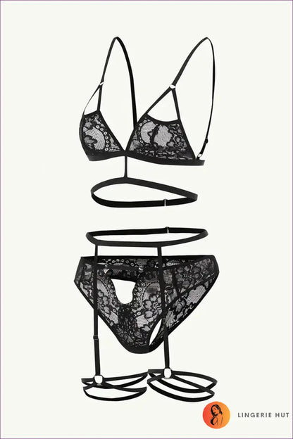 Step Into a World Woven With Wonder And Wrap Yourself In Lingerie Hut’s Three-piece Lace Bra Set -