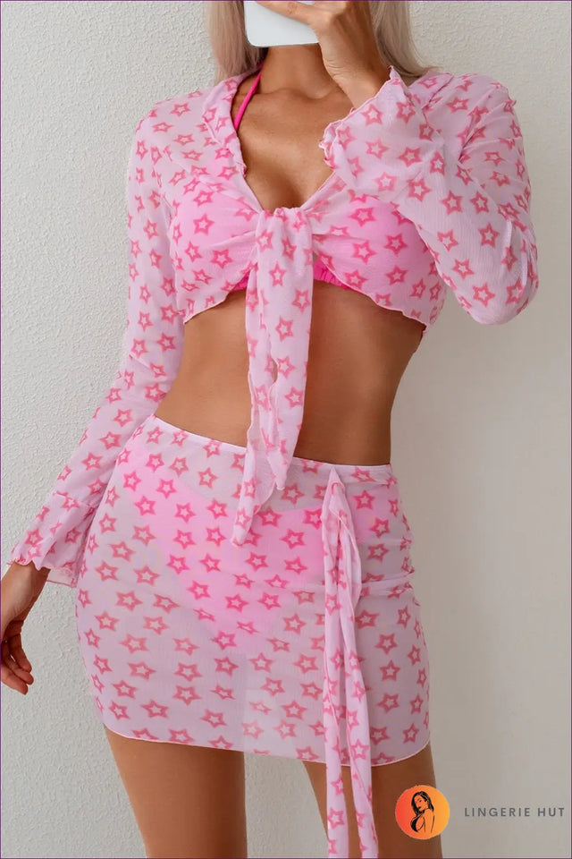 Three-Piece Set with Star Print - Festival Ready