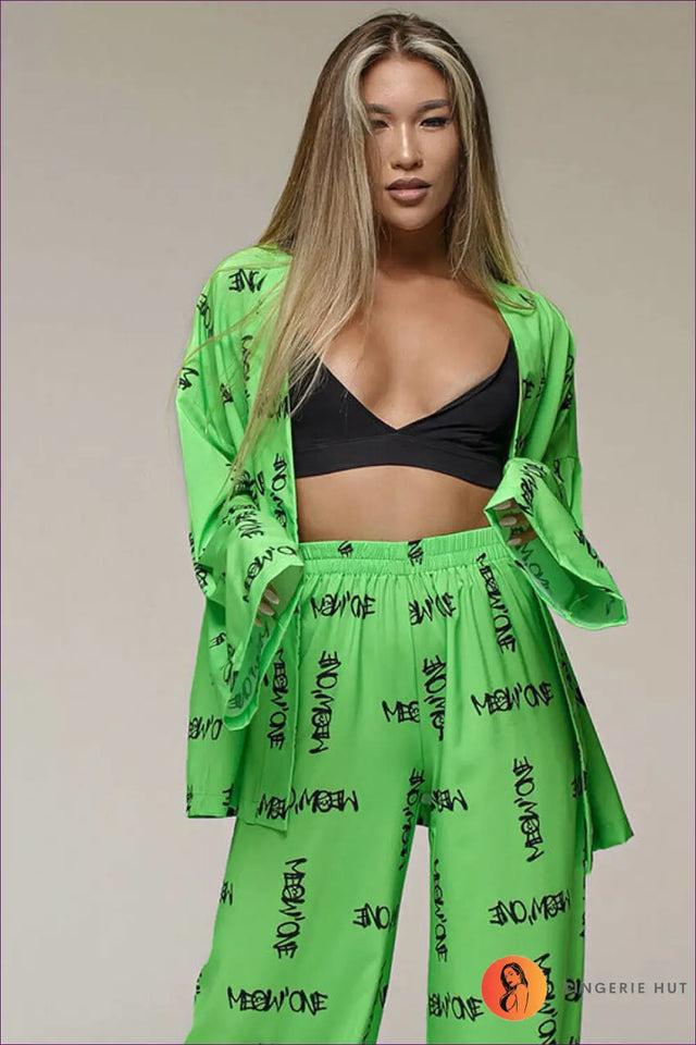 Meow Print Loungewear Set