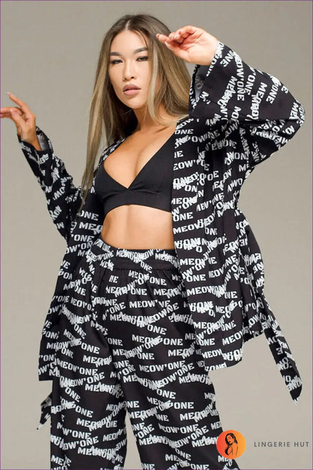 Meow Print Loungewear Set