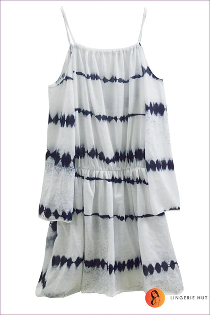 Tie-dye Mini Sundress - Summer Evenings Sorted - s / White - Dresses - Lingerie Hut - Boho • Casual • Cotton • Dress