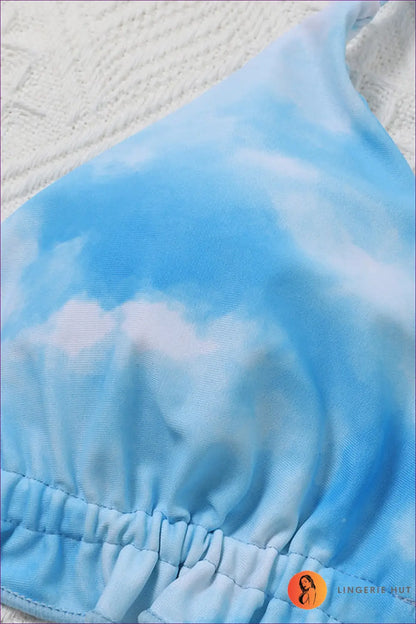 Tie-dye Skirted Bikini Set with Halter Tie Top - Vacation Ready - l / Lavender - Beachwear • Boho • just in • Sexy