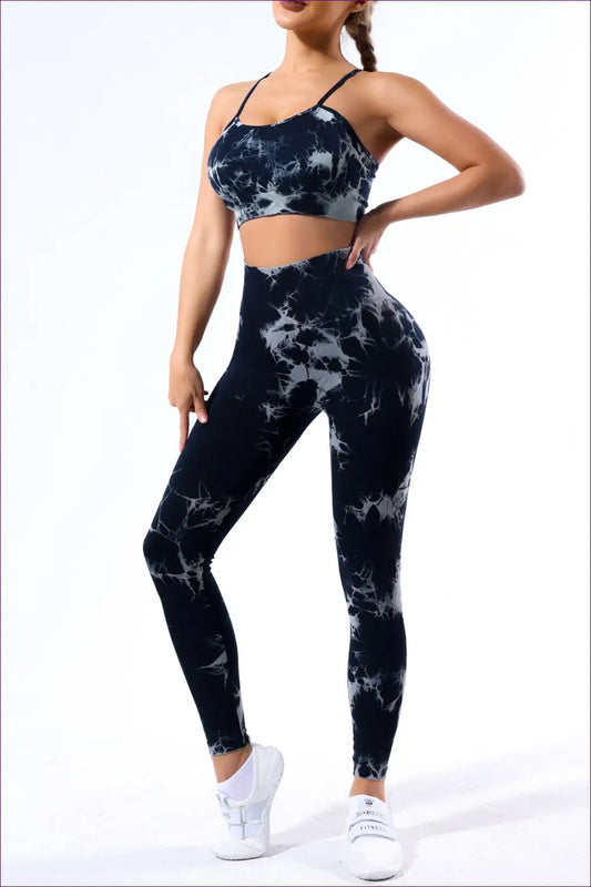 Express Your Vibrant Self With Our Tie Dyed Seamless Yoga Suit. Sporty Style Meets Comfort For a Colorful