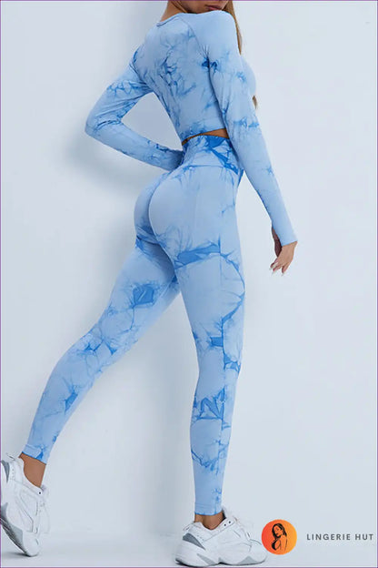 Elevate Your Workouts With Our Tie-dyed Sporty Yoga Suit. Perfect For Active Lifestyles, It Combines Style,